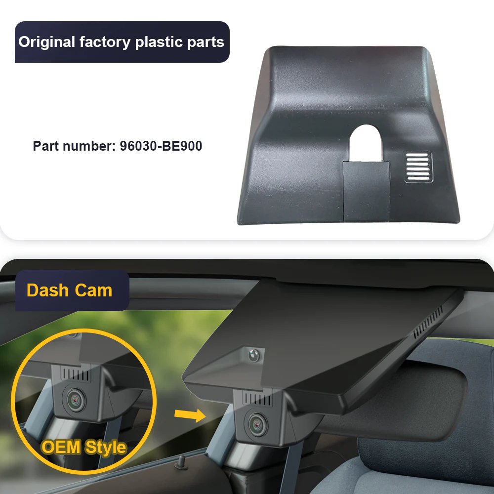 FITCAMX Dash Cam for Hyundai Kona 2023-2026 (Right Hand Drive)  (Rear Mirror Cover part number 96030-BE900) - Image 3
