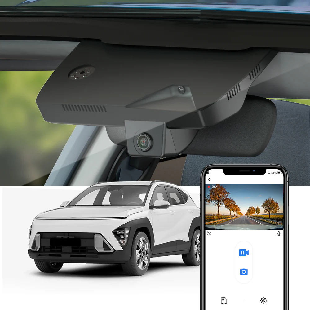 FITCAMX Dash Cam for Hyundai Kona, N, Electric, 2021-2023 (Right Hand Drive)