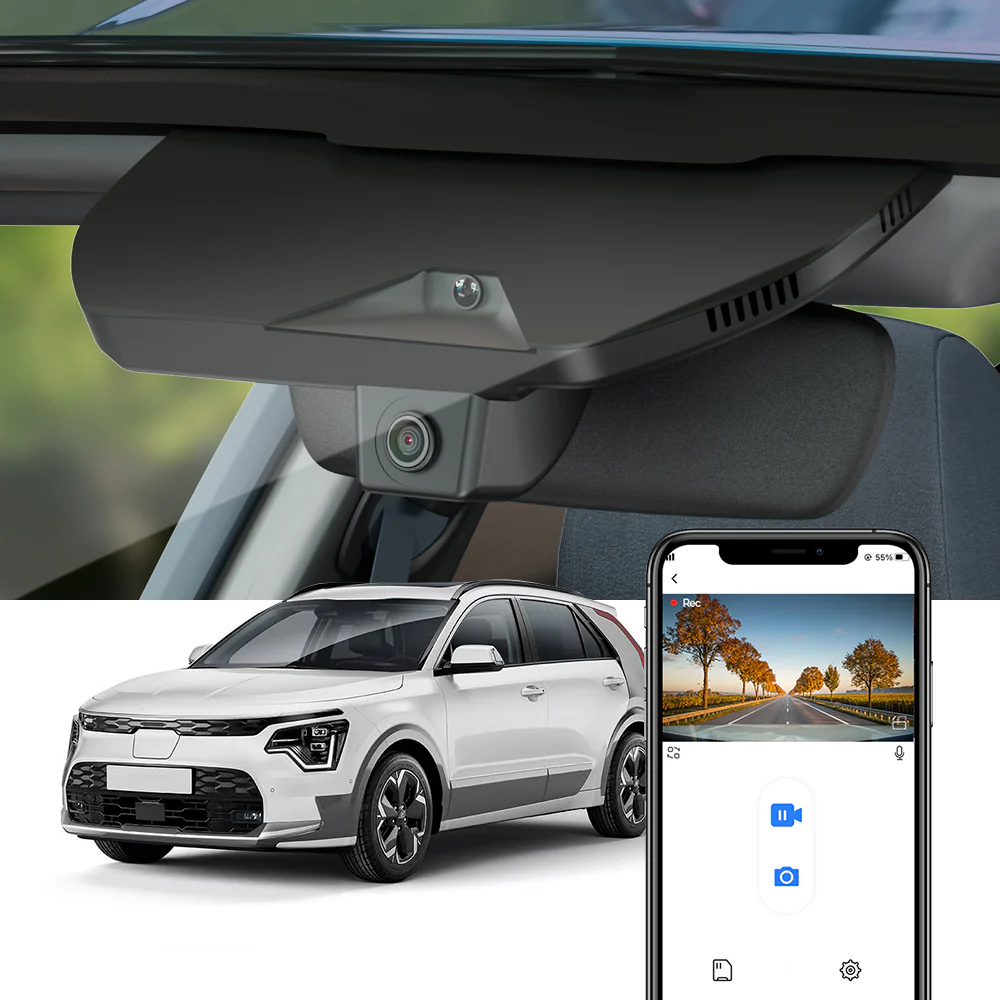 FITCAMX Dash Cam for Kia Niro and Niro EV 2023-2026 (Right-hand drive vehicle) (Rear Mirror Cover part number 96030-AT900)